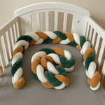 Tour de Lit Tresse Blanc, Marron et Vert - Vignette | Mon Tour de Lit Tresse
