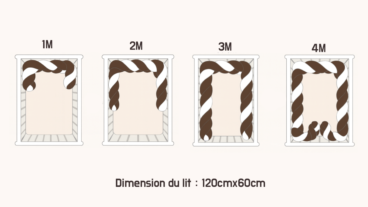 mon tour de lit tresse la taille