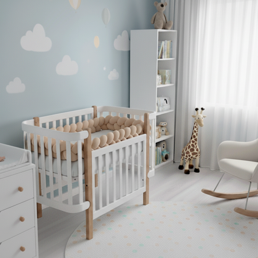 Tour de Lit Tressé Beige à 3 Brains