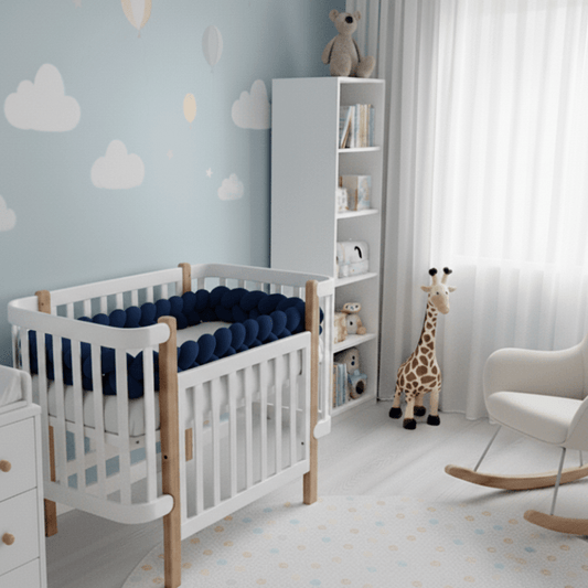 Tour de Lit Tressé Bleu à 3 Brains