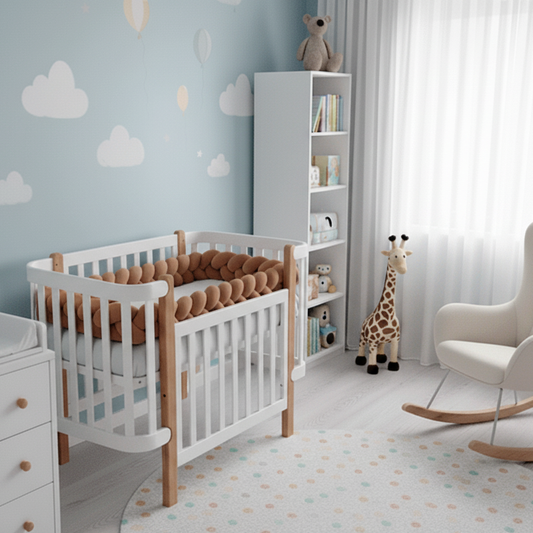 Tour De Lit Tresse Marron à 3 Brins