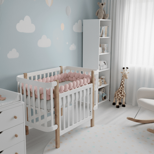 Tour De Lit Tressé Vieux Rose à 3 Brins