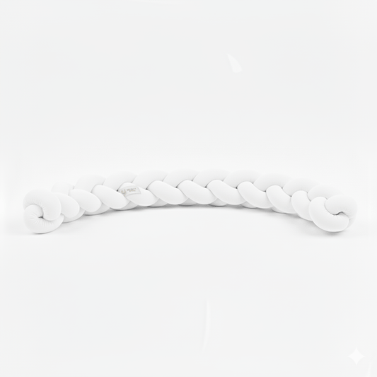 Tour de Lit Tresse Blanc à 3 Brins