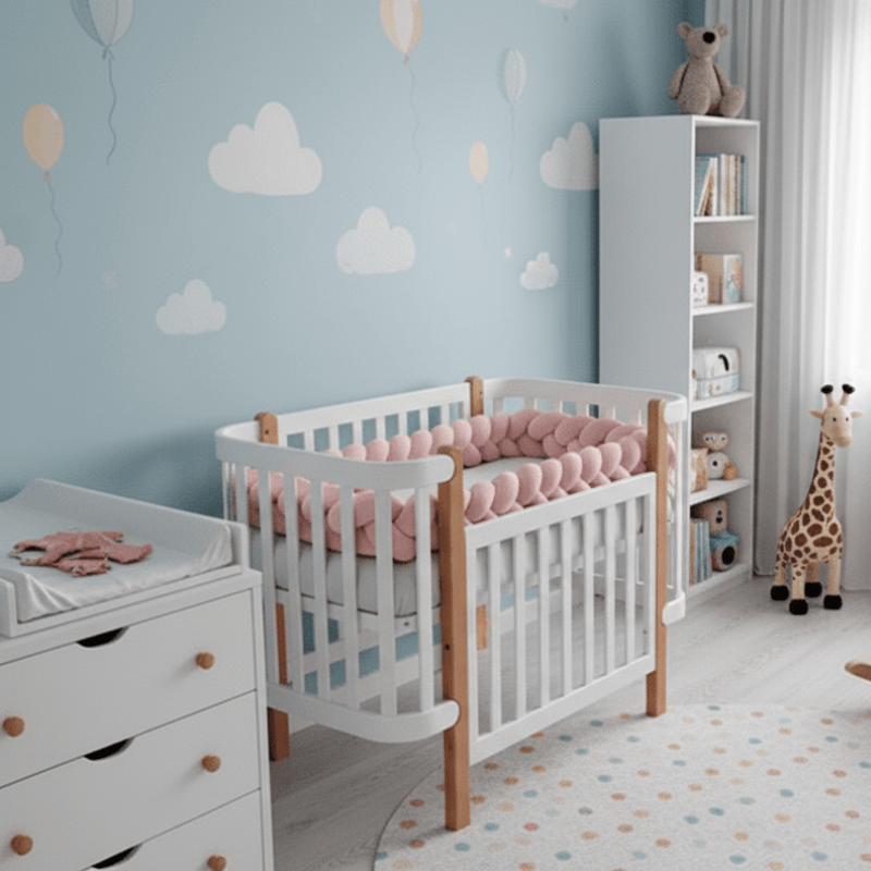 tresse de lit rose poudre