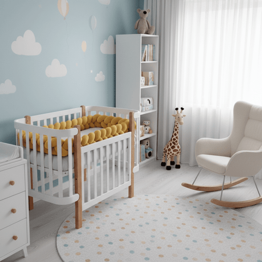 Tour De Lit Tressé Jaune Moutarde à 3 Brins